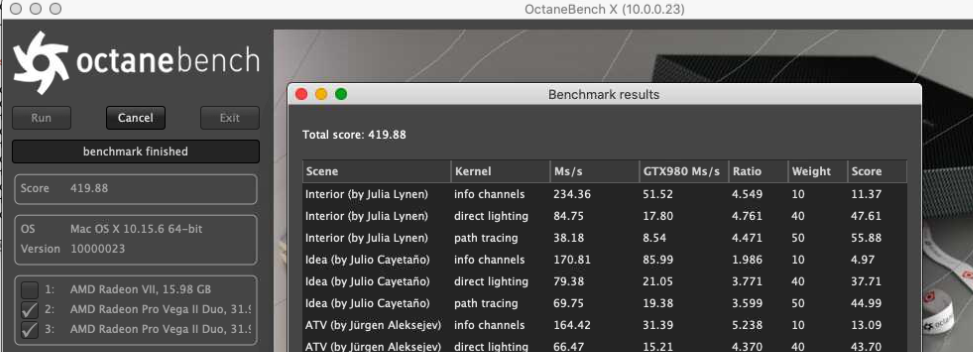 octane render benchmark